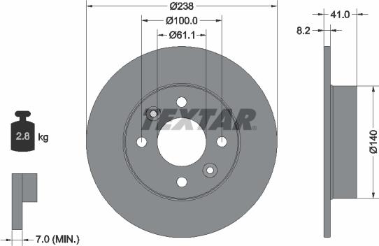 Textar 92036003 - Disc frana aaoparts.ro