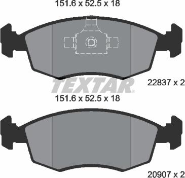 Textar 2090704 - Set placute frana,frana disc aaoparts.ro