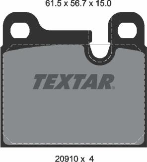 Textar 2091001 - Set placute frana,frana disc aaoparts.ro