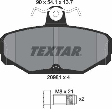 Textar 2098101 - Set placute frana,frana disc aaoparts.ro