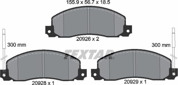 Textar 2092602 - Set placute frana,frana disc aaoparts.ro