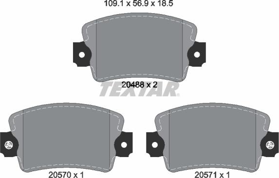 Textar 2048802 - Set placute frana,frana disc aaoparts.ro