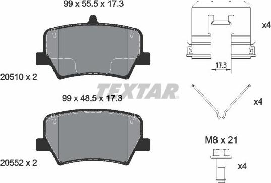 Textar 2051001 - Set placute frana,frana disc aaoparts.ro