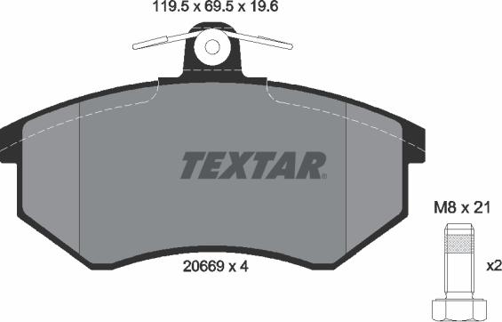 Textar 2066921 - Set placute frana,frana disc aaoparts.ro