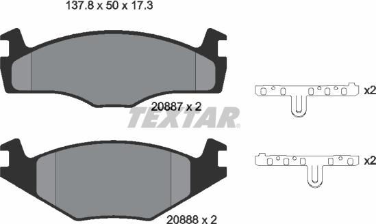 Textar 2088708 - Set placute frana,frana disc aaoparts.ro