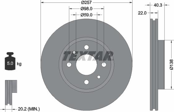 Textar 92069600 - Disc frana aaoparts.ro