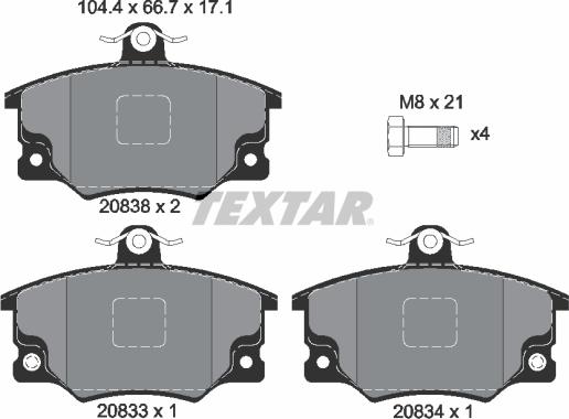 Textar 2083302 - Set placute frana,frana disc aaoparts.ro