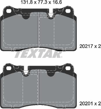Textar 2021703 - Set placute frana,frana disc aaoparts.ro