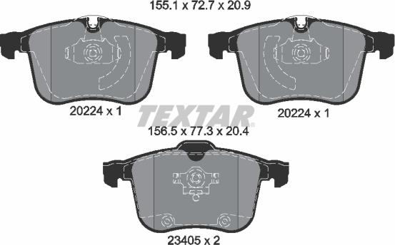 Textar 2022401 - Set placute frana,frana disc aaoparts.ro