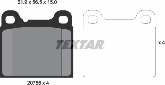 Textar 2075506 - Set placute frana,frana disc aaoparts.ro