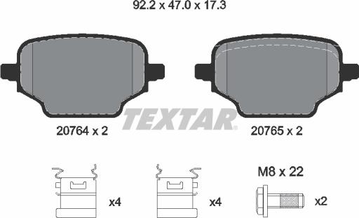 Textar 2076401 - Set placute frana,frana disc aaoparts.ro