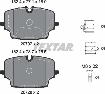Textar 2070701 - Set placute frana,frana disc aaoparts.ro