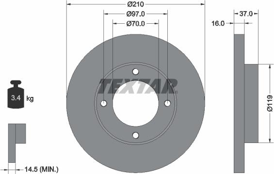 Textar 92112600 - Disc frana aaoparts.ro