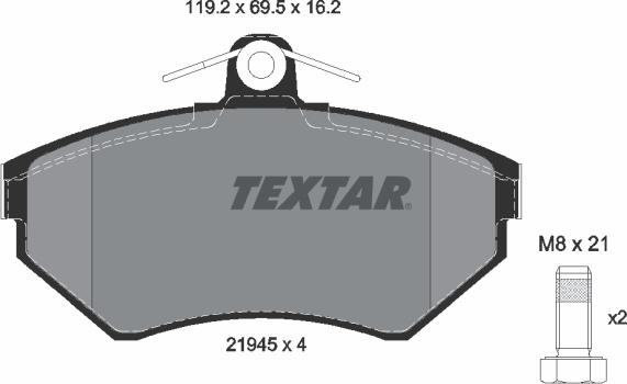 Textar 2194502 - Set placute frana,frana disc aaoparts.ro