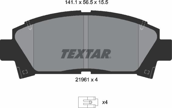 Textar 2196102 - Set placute frana,frana disc aaoparts.ro