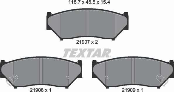 Textar 2190701 - Set placute frana,frana disc aaoparts.ro