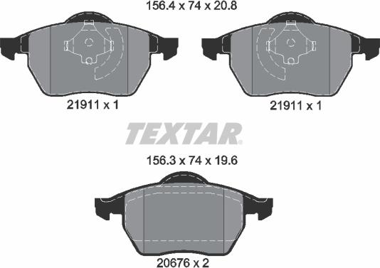 Textar 2191102 - Set placute frana,frana disc aaoparts.ro