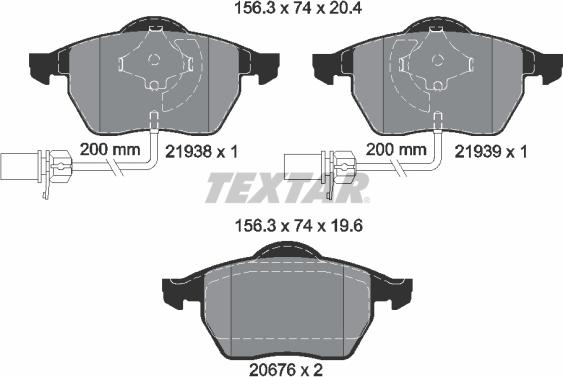 Textar 2193801 - Set placute frana,frana disc aaoparts.ro