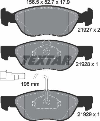 Textar 2192701 - Set placute frana,frana disc aaoparts.ro