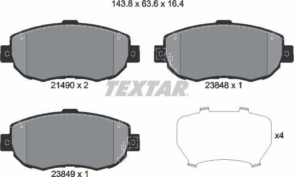 Textar 2149001 - Set placute frana,frana disc aaoparts.ro