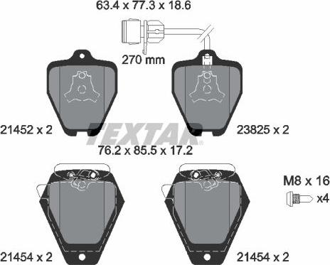 Textar 2145201 - Set placute frana,frana disc aaoparts.ro