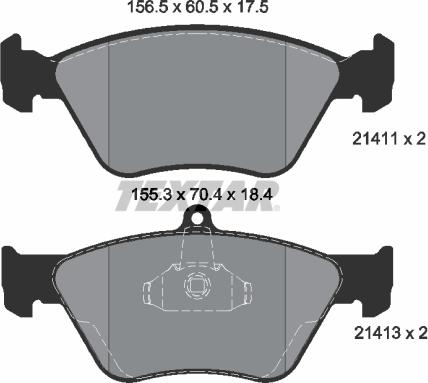 Textar 2141101 - Set placute frana,frana disc aaoparts.ro