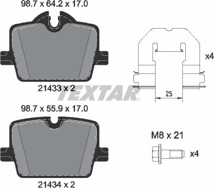 Textar 2143301 - Set placute frana,frana disc aaoparts.ro
