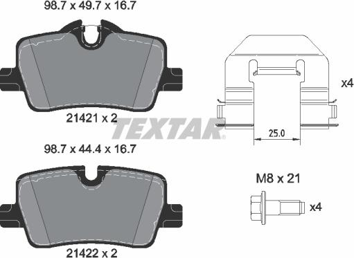 Textar 2142101 - Set placute frana,frana disc aaoparts.ro