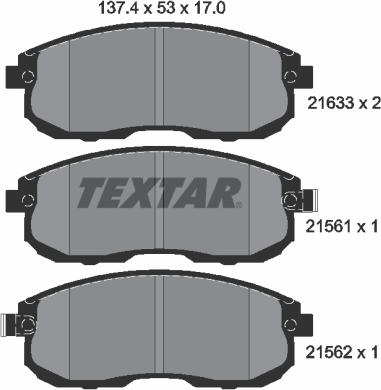 Textar 2156101 - Set placute frana,frana disc aaoparts.ro