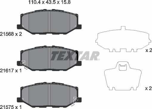 Textar 2156801 - Set placute frana,frana disc aaoparts.ro