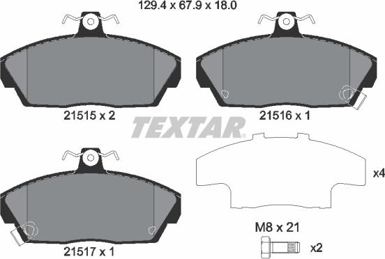 Textar 2151503 - Set placute frana,frana disc aaoparts.ro