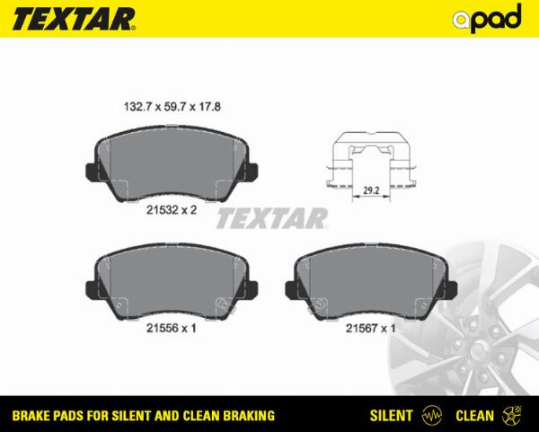 Textar 2153201SC - Set placute frana,frana disc aaoparts.ro