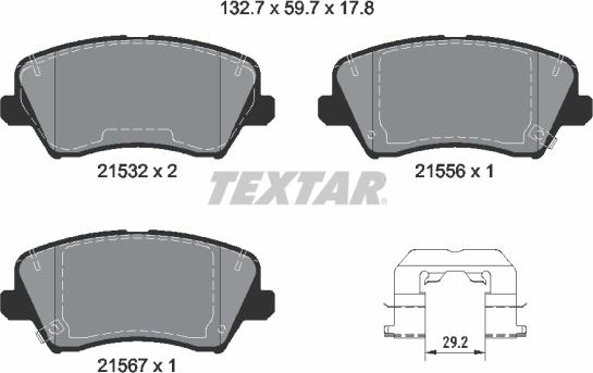 Textar 2153201 - Set placute frana,frana disc aaoparts.ro