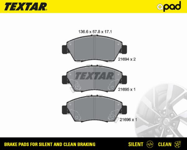 Textar 2169401SC - Set placute frana,frana disc aaoparts.ro