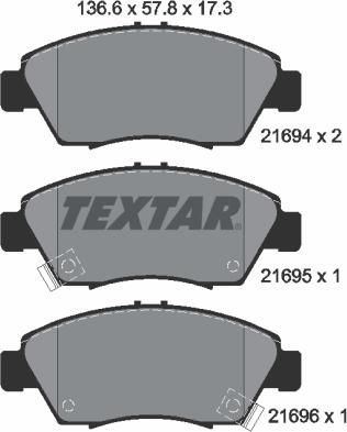 Textar 2169401 - Set placute frana,frana disc aaoparts.ro