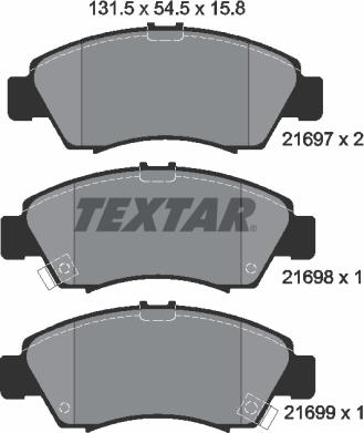 Textar 2169701 - Set placute frana,frana disc aaoparts.ro