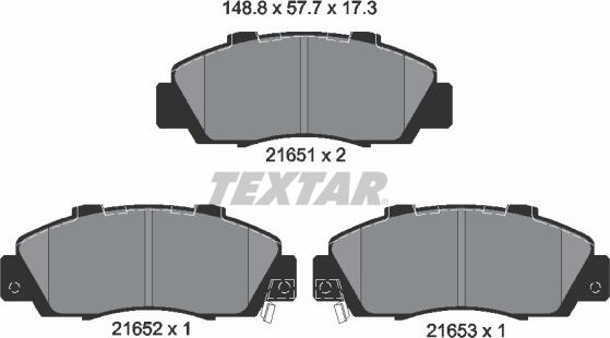 Textar 2165101 - Set placute frana,frana disc aaoparts.ro