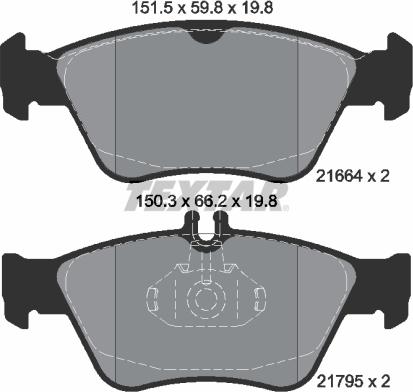 Textar 2166404 - Set placute frana,frana disc aaoparts.ro