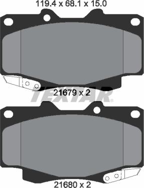 Textar 2168001 - Set placute frana,frana disc aaoparts.ro