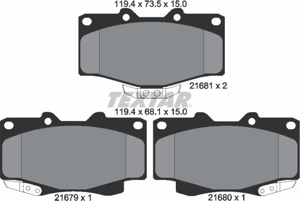 Textar 2167901 - Set placute frana,frana disc aaoparts.ro