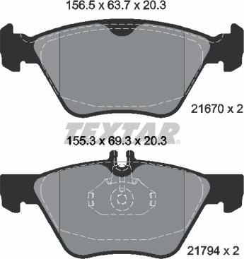 Textar 2167001 - Set placute frana,frana disc aaoparts.ro