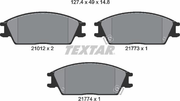 Textar 2101202 - Set placute frana,frana disc aaoparts.ro