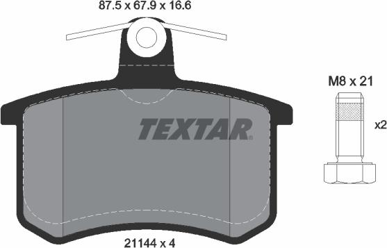 Textar 2114401 - Set placute frana,frana disc aaoparts.ro