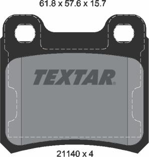 Textar 2114001 - Set placute frana,frana disc aaoparts.ro