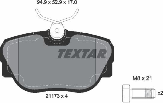 Textar 2117302 - Set placute frana,frana disc aaoparts.ro