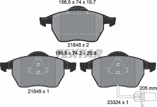 Textar 2184903 - Set placute frana,frana disc aaoparts.ro