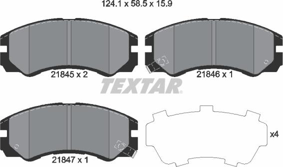 Textar 2184501 - Set placute frana,frana disc aaoparts.ro