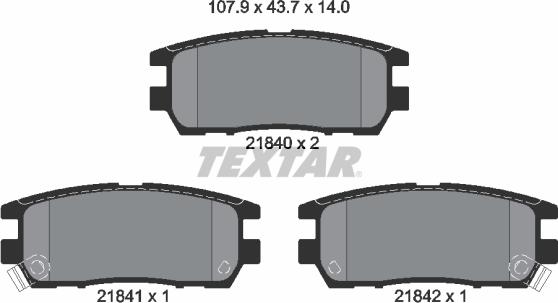 Textar 2184002 - Set placute frana,frana disc aaoparts.ro