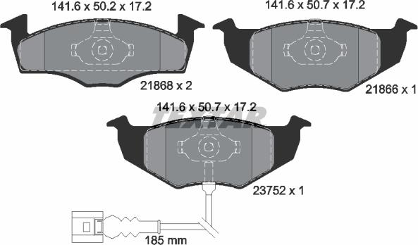 Textar 2186801 - Set placute frana,frana disc aaoparts.ro