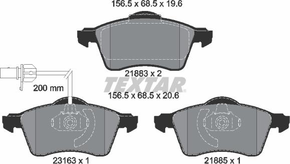 Textar 2188501 - Set placute frana,frana disc aaoparts.ro